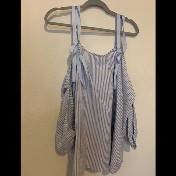 Lost Ink Cold Shoulder Striped Top - Picture 4 of 6